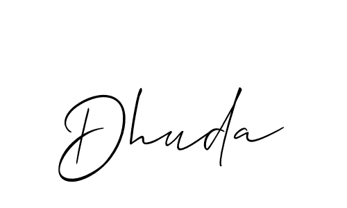 How to make Dhuda name signature. Use Allison_Script style for creating short signs online. This is the latest handwritten sign. Dhuda signature style 2 images and pictures png