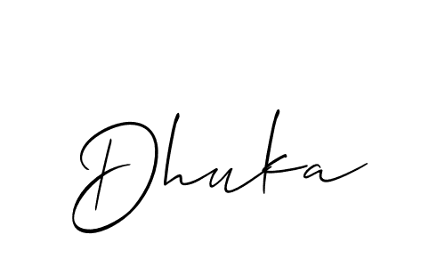 It looks lik you need a new signature style for name Dhuka. Design unique handwritten (Allison_Script) signature with our free signature maker in just a few clicks. Dhuka signature style 2 images and pictures png