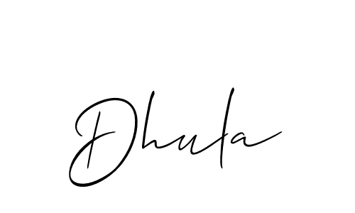 Create a beautiful signature design for name Dhula. With this signature (Allison_Script) fonts, you can make a handwritten signature for free. Dhula signature style 2 images and pictures png