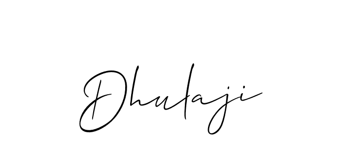 The best way (Allison_Script) to make a short signature is to pick only two or three words in your name. The name Dhulaji include a total of six letters. For converting this name. Dhulaji signature style 2 images and pictures png