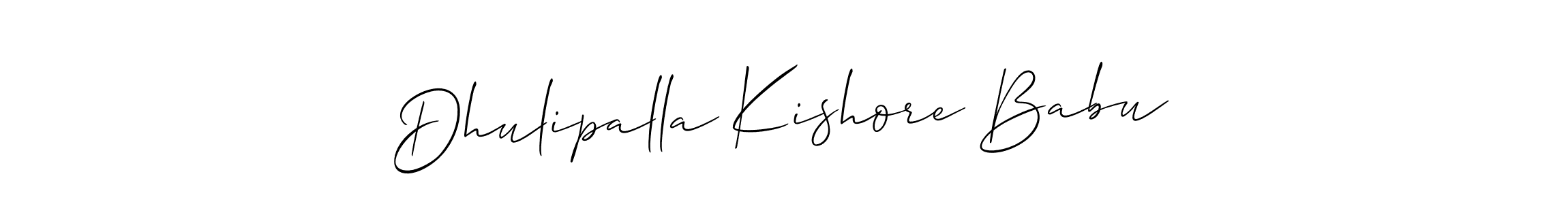 You should practise on your own different ways (Allison_Script) to write your name (Dhulipalla Kishore Babu) in signature. don't let someone else do it for you. Dhulipalla Kishore Babu signature style 2 images and pictures png