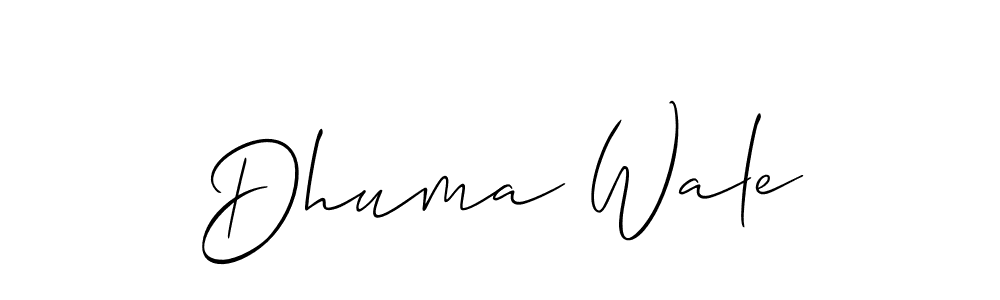 How to make Dhuma Wale name signature. Use Allison_Script style for creating short signs online. This is the latest handwritten sign. Dhuma Wale signature style 2 images and pictures png