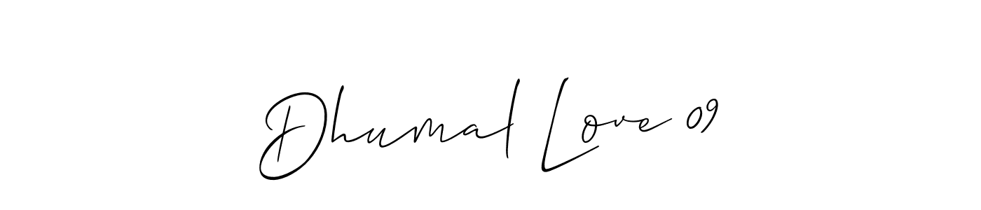 Also we have Dhumal Love 09 name is the best signature style. Create professional handwritten signature collection using Allison_Script autograph style. Dhumal Love 09 signature style 2 images and pictures png