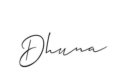 Dhuna stylish signature style. Best Handwritten Sign (Allison_Script) for my name. Handwritten Signature Collection Ideas for my name Dhuna. Dhuna signature style 2 images and pictures png