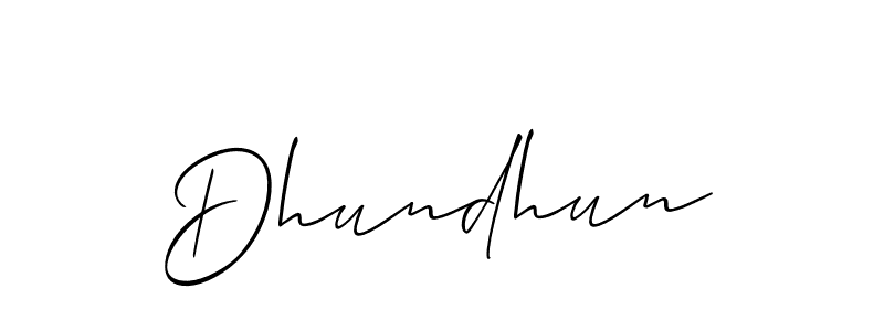 Dhundhun stylish signature style. Best Handwritten Sign (Allison_Script) for my name. Handwritten Signature Collection Ideas for my name Dhundhun. Dhundhun signature style 2 images and pictures png