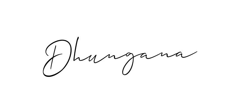 How to make Dhungana name signature. Use Allison_Script style for creating short signs online. This is the latest handwritten sign. Dhungana signature style 2 images and pictures png