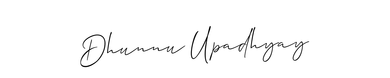 Dhunnu Upadhyay stylish signature style. Best Handwritten Sign (Allison_Script) for my name. Handwritten Signature Collection Ideas for my name Dhunnu Upadhyay. Dhunnu Upadhyay signature style 2 images and pictures png