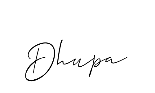 Create a beautiful signature design for name Dhupa. With this signature (Allison_Script) fonts, you can make a handwritten signature for free. Dhupa signature style 2 images and pictures png