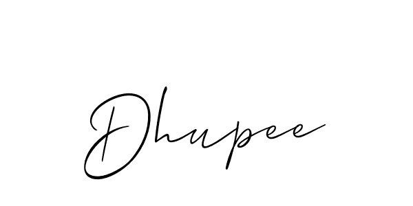 It looks lik you need a new signature style for name Dhupee. Design unique handwritten (Allison_Script) signature with our free signature maker in just a few clicks. Dhupee signature style 2 images and pictures png