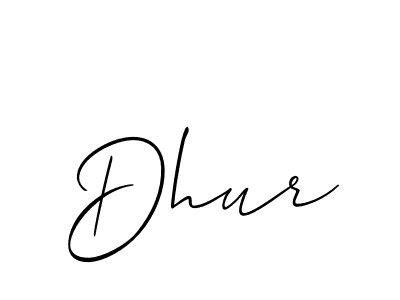 Use a signature maker to create a handwritten signature online. With this signature software, you can design (Allison_Script) your own signature for name Dhur. Dhur signature style 2 images and pictures png