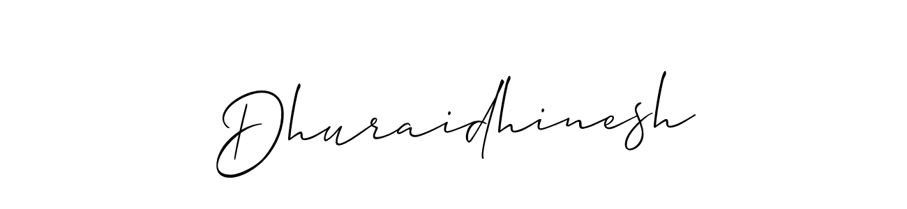 Create a beautiful signature design for name Dhuraidhinesh. With this signature (Allison_Script) fonts, you can make a handwritten signature for free. Dhuraidhinesh signature style 2 images and pictures png