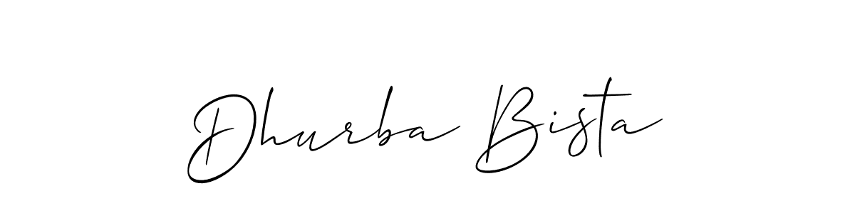 if you are searching for the best signature style for your name Dhurba Bista. so please give up your signature search. here we have designed multiple signature styles  using Allison_Script. Dhurba Bista signature style 2 images and pictures png