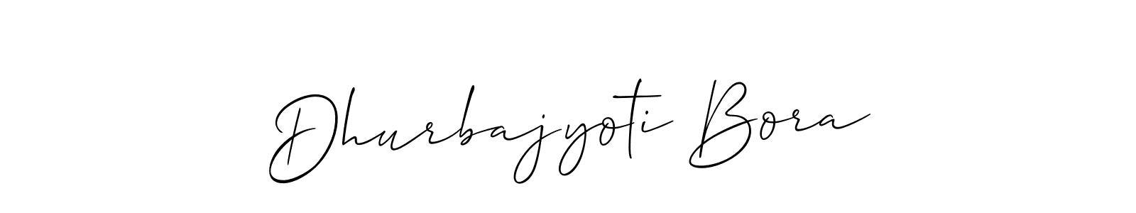 You should practise on your own different ways (Allison_Script) to write your name (Dhurbajyoti Bora) in signature. don't let someone else do it for you. Dhurbajyoti Bora signature style 2 images and pictures png