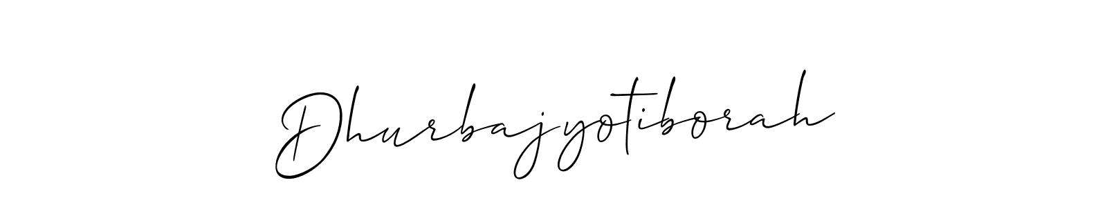 It looks lik you need a new signature style for name Dhurbajyotiborah. Design unique handwritten (Allison_Script) signature with our free signature maker in just a few clicks. Dhurbajyotiborah signature style 2 images and pictures png