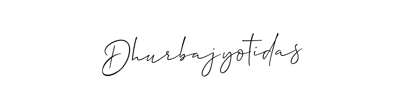 Use a signature maker to create a handwritten signature online. With this signature software, you can design (Allison_Script) your own signature for name Dhurbajyotidas. Dhurbajyotidas signature style 2 images and pictures png
