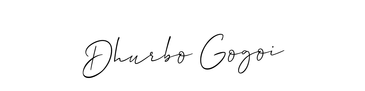 Make a short Dhurbo Gogoi signature style. Manage your documents anywhere anytime using Allison_Script. Create and add eSignatures, submit forms, share and send files easily. Dhurbo Gogoi signature style 2 images and pictures png