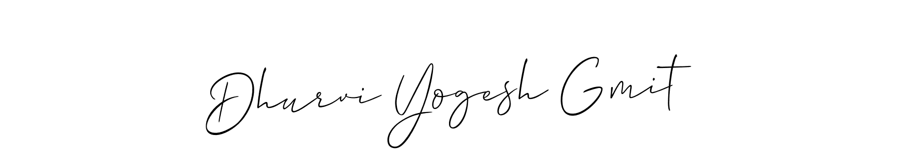 How to make Dhurvi Yogesh Gmit signature? Allison_Script is a professional autograph style. Create handwritten signature for Dhurvi Yogesh Gmit name. Dhurvi Yogesh Gmit signature style 2 images and pictures png