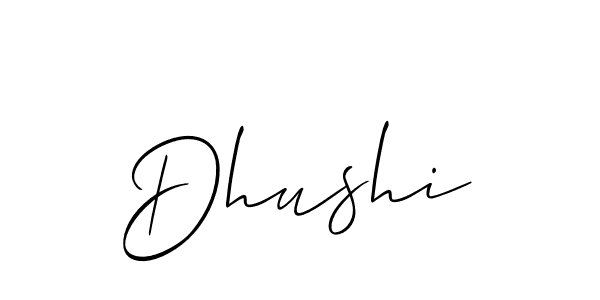 Make a beautiful signature design for name Dhushi. With this signature (Allison_Script) style, you can create a handwritten signature for free. Dhushi signature style 2 images and pictures png