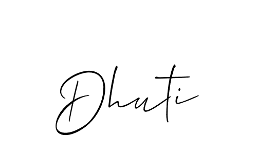 How to Draw Dhuti signature style? Allison_Script is a latest design signature styles for name Dhuti. Dhuti signature style 2 images and pictures png