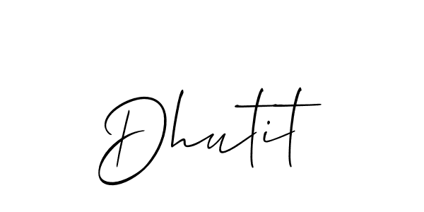 The best way (Allison_Script) to make a short signature is to pick only two or three words in your name. The name Dhutit include a total of six letters. For converting this name. Dhutit signature style 2 images and pictures png