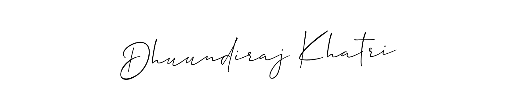 if you are searching for the best signature style for your name Dhuundiraj Khatri. so please give up your signature search. here we have designed multiple signature styles  using Allison_Script. Dhuundiraj Khatri signature style 2 images and pictures png