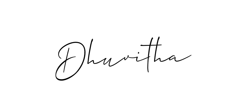 if you are searching for the best signature style for your name Dhuvitha. so please give up your signature search. here we have designed multiple signature styles  using Allison_Script. Dhuvitha signature style 2 images and pictures png