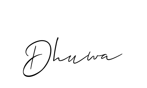 Use a signature maker to create a handwritten signature online. With this signature software, you can design (Allison_Script) your own signature for name Dhuwa. Dhuwa signature style 2 images and pictures png