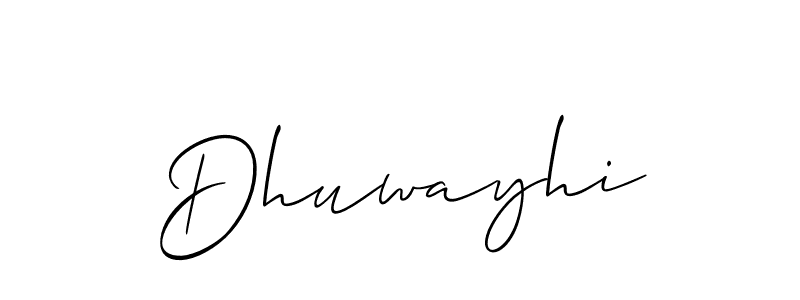 You should practise on your own different ways (Allison_Script) to write your name (Dhuwayhi) in signature. don't let someone else do it for you. Dhuwayhi signature style 2 images and pictures png