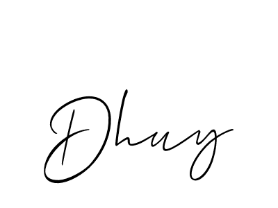 How to make Dhuy name signature. Use Allison_Script style for creating short signs online. This is the latest handwritten sign. Dhuy signature style 2 images and pictures png