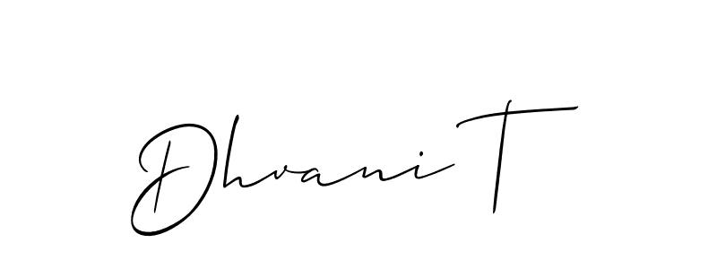 Make a beautiful signature design for name Dhvani T. With this signature (Allison_Script) style, you can create a handwritten signature for free. Dhvani T signature style 2 images and pictures png