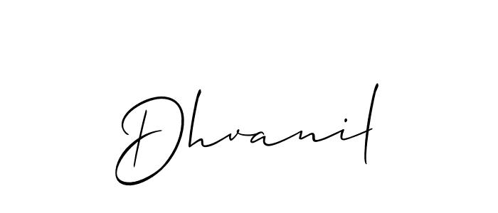 Design your own signature with our free online signature maker. With this signature software, you can create a handwritten (Allison_Script) signature for name Dhvanil. Dhvanil signature style 2 images and pictures png