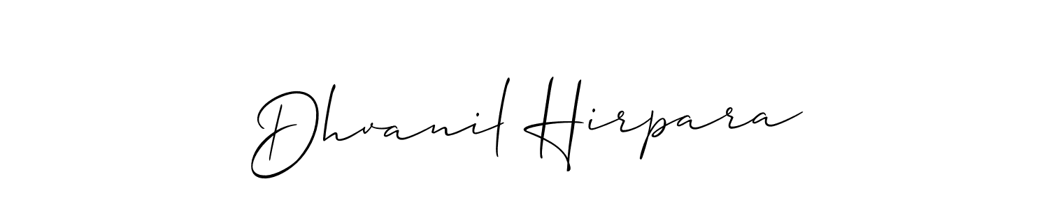 You should practise on your own different ways (Allison_Script) to write your name (Dhvanil Hirpara) in signature. don't let someone else do it for you. Dhvanil Hirpara signature style 2 images and pictures png