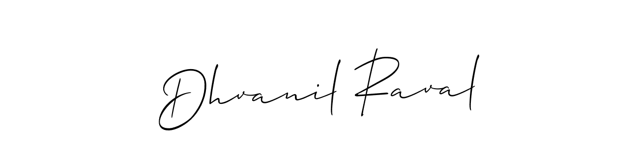 Design your own signature with our free online signature maker. With this signature software, you can create a handwritten (Allison_Script) signature for name Dhvanil Raval. Dhvanil Raval signature style 2 images and pictures png
