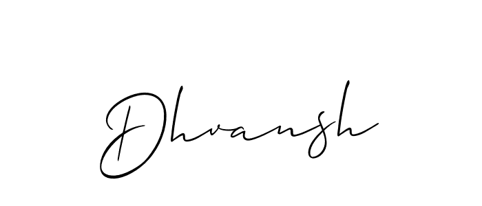 It looks lik you need a new signature style for name Dhvansh. Design unique handwritten (Allison_Script) signature with our free signature maker in just a few clicks. Dhvansh signature style 2 images and pictures png