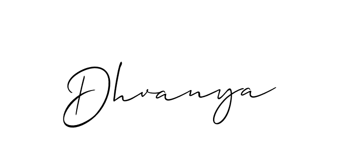 Make a beautiful signature design for name Dhvanya. With this signature (Allison_Script) style, you can create a handwritten signature for free. Dhvanya signature style 2 images and pictures png