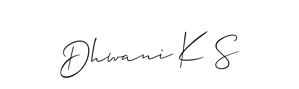 Create a beautiful signature design for name Dhwani K S. With this signature (Allison_Script) fonts, you can make a handwritten signature for free. Dhwani K S signature style 2 images and pictures png
