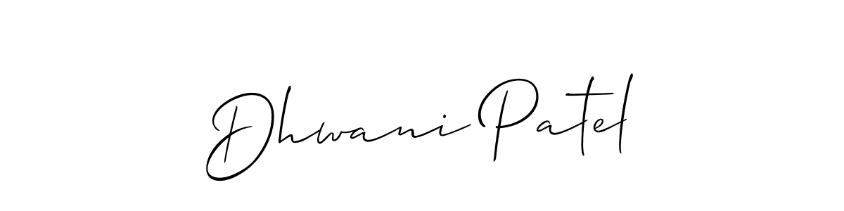 Use a signature maker to create a handwritten signature online. With this signature software, you can design (Allison_Script) your own signature for name Dhwani Patel. Dhwani Patel signature style 2 images and pictures png