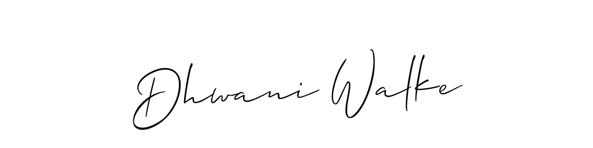 Also we have Dhwani Walke name is the best signature style. Create professional handwritten signature collection using Allison_Script autograph style. Dhwani Walke signature style 2 images and pictures png