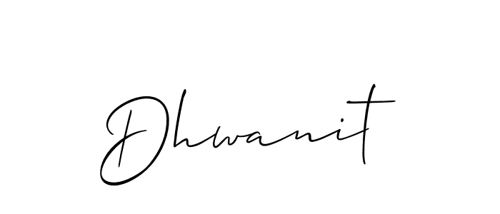 Make a beautiful signature design for name Dhwanit. With this signature (Allison_Script) style, you can create a handwritten signature for free. Dhwanit signature style 2 images and pictures png