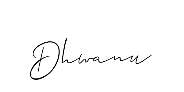 Also You can easily find your signature by using the search form. We will create Dhwanu name handwritten signature images for you free of cost using Allison_Script sign style. Dhwanu signature style 2 images and pictures png