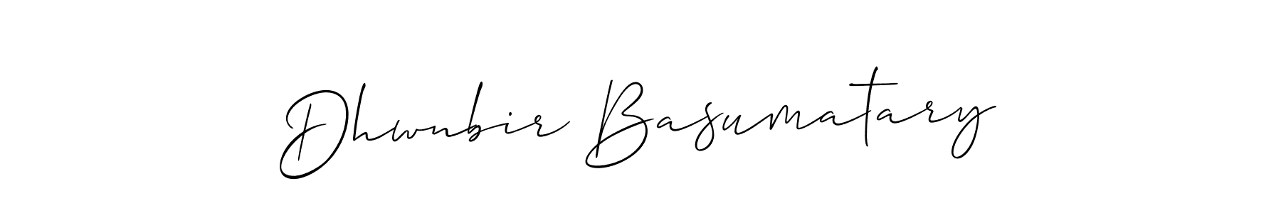 Use a signature maker to create a handwritten signature online. With this signature software, you can design (Allison_Script) your own signature for name Dhwnbir Basumatary. Dhwnbir Basumatary signature style 2 images and pictures png