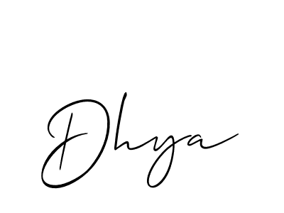 Dhya stylish signature style. Best Handwritten Sign (Allison_Script) for my name. Handwritten Signature Collection Ideas for my name Dhya. Dhya signature style 2 images and pictures png