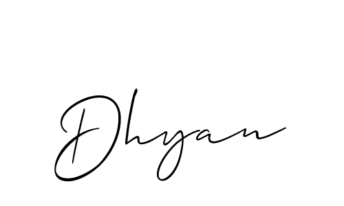 Also You can easily find your signature by using the search form. We will create Dhyan name handwritten signature images for you free of cost using Allison_Script sign style. Dhyan signature style 2 images and pictures png