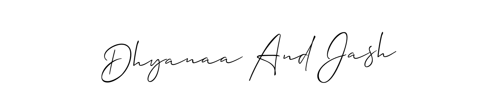 It looks lik you need a new signature style for name Dhyanaa And Jash. Design unique handwritten (Allison_Script) signature with our free signature maker in just a few clicks. Dhyanaa And Jash signature style 2 images and pictures png