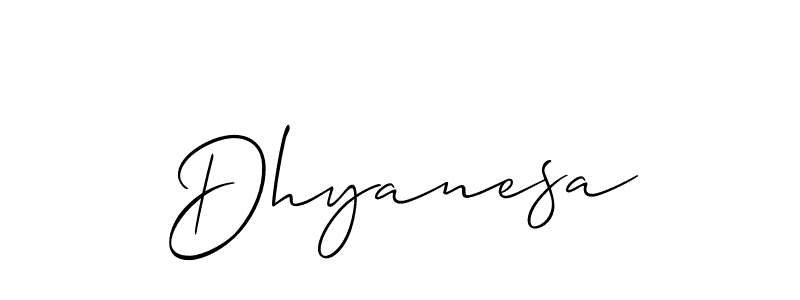 Allison_Script is a professional signature style that is perfect for those who want to add a touch of class to their signature. It is also a great choice for those who want to make their signature more unique. Get Dhyanesa name to fancy signature for free. Dhyanesa signature style 2 images and pictures png