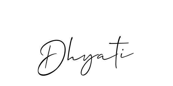 Design your own signature with our free online signature maker. With this signature software, you can create a handwritten (Allison_Script) signature for name Dhyati. Dhyati signature style 2 images and pictures png