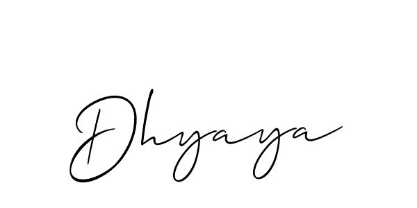 It looks lik you need a new signature style for name Dhyaya. Design unique handwritten (Allison_Script) signature with our free signature maker in just a few clicks. Dhyaya signature style 2 images and pictures png