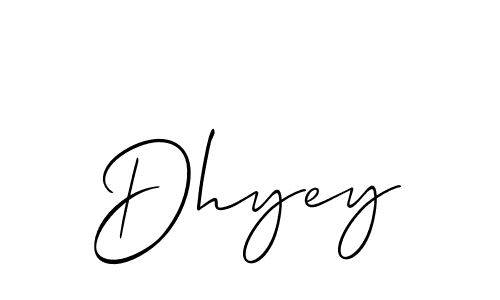 How to make Dhyey name signature. Use Allison_Script style for creating short signs online. This is the latest handwritten sign. Dhyey signature style 2 images and pictures png