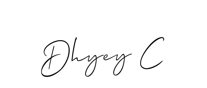 You should practise on your own different ways (Allison_Script) to write your name (Dhyey C) in signature. don't let someone else do it for you. Dhyey C signature style 2 images and pictures png