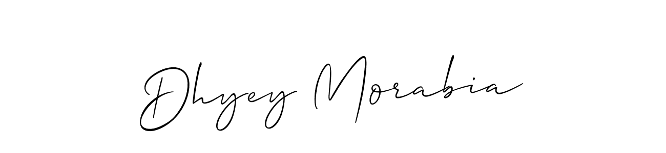 Use a signature maker to create a handwritten signature online. With this signature software, you can design (Allison_Script) your own signature for name Dhyey Morabia. Dhyey Morabia signature style 2 images and pictures png